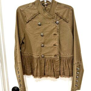 Free People Double Breasted Military style jacket with peplum hem